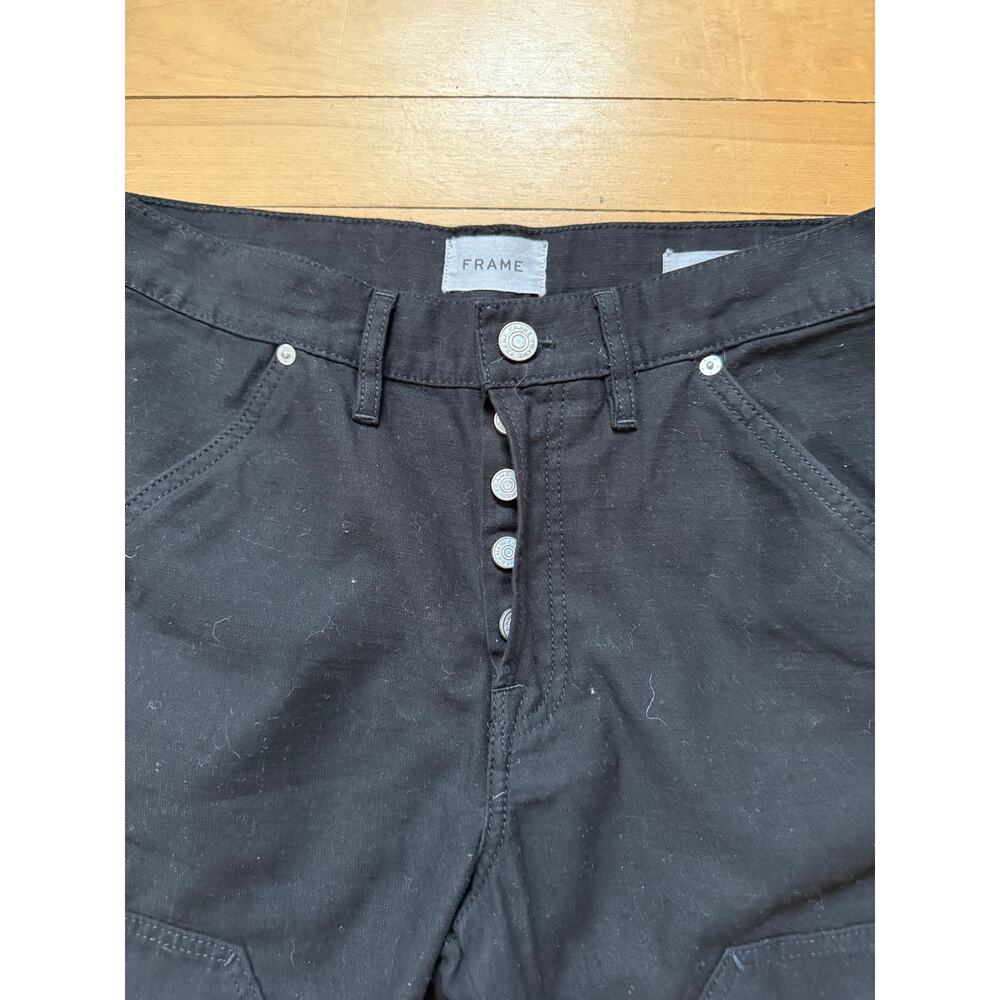 Frame Le Slouch Double Knee Utility Jeans Washed Noir Black Size 27 EUC - Picture 3 of 6